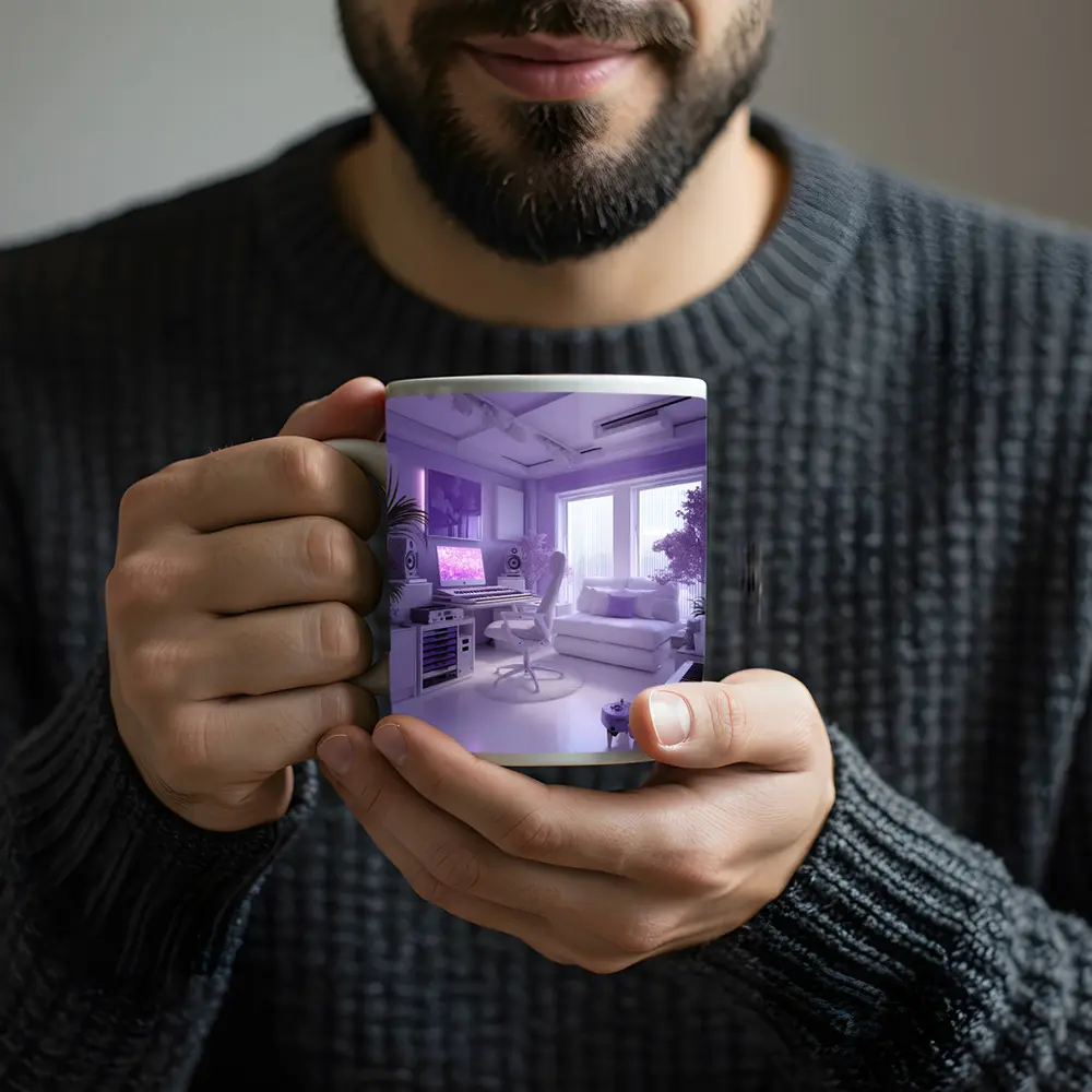 Purple Music Studio Room Interior Art – Mugs
