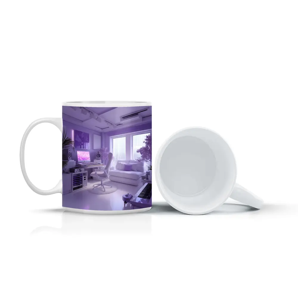 Purple Music Studio Room Interior Art – Mugs