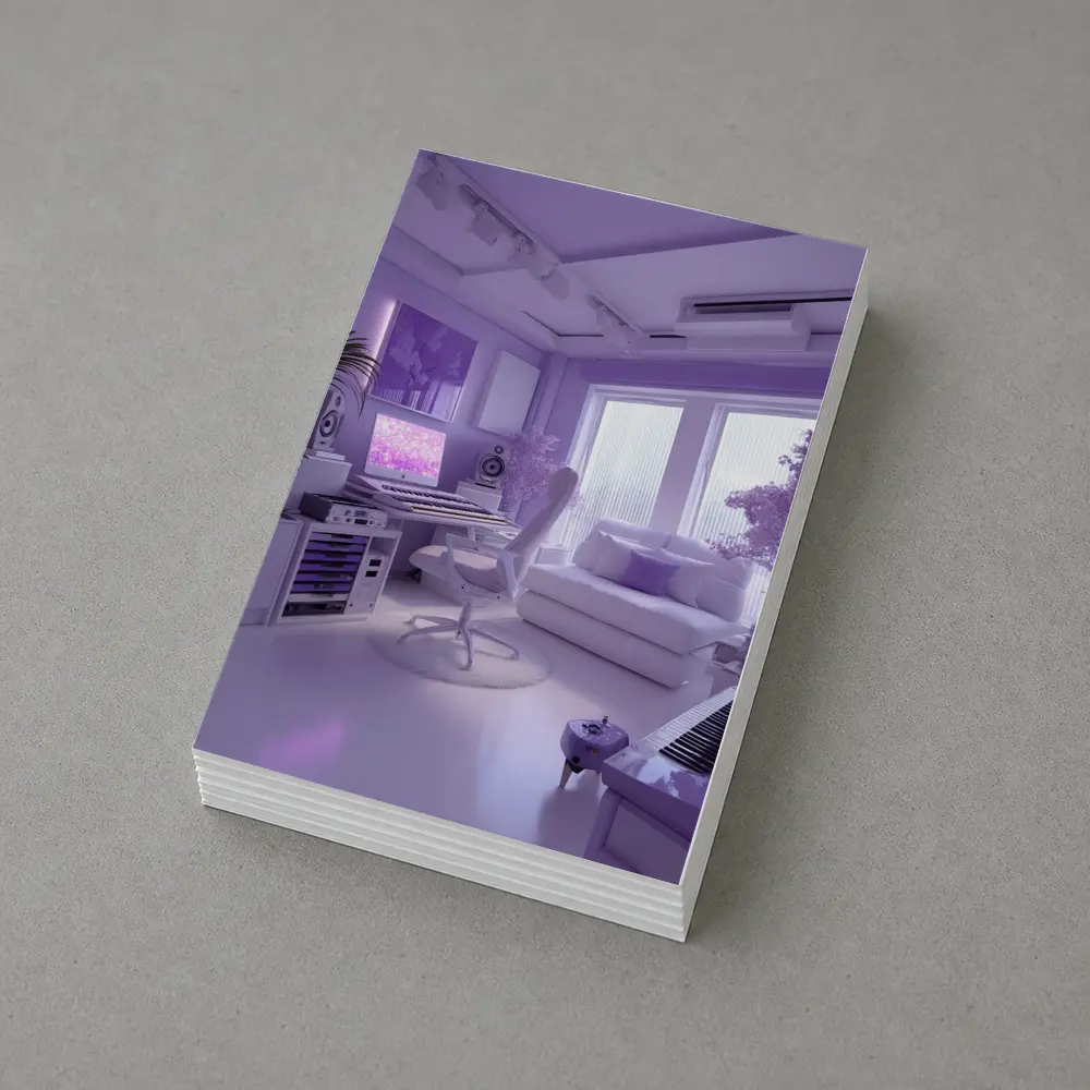 Purple Music Studio Room Interior Art – Postcards