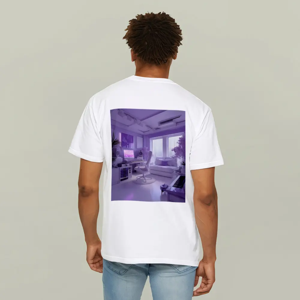 Purple Music Studio Room Interior Art – T-Shirts