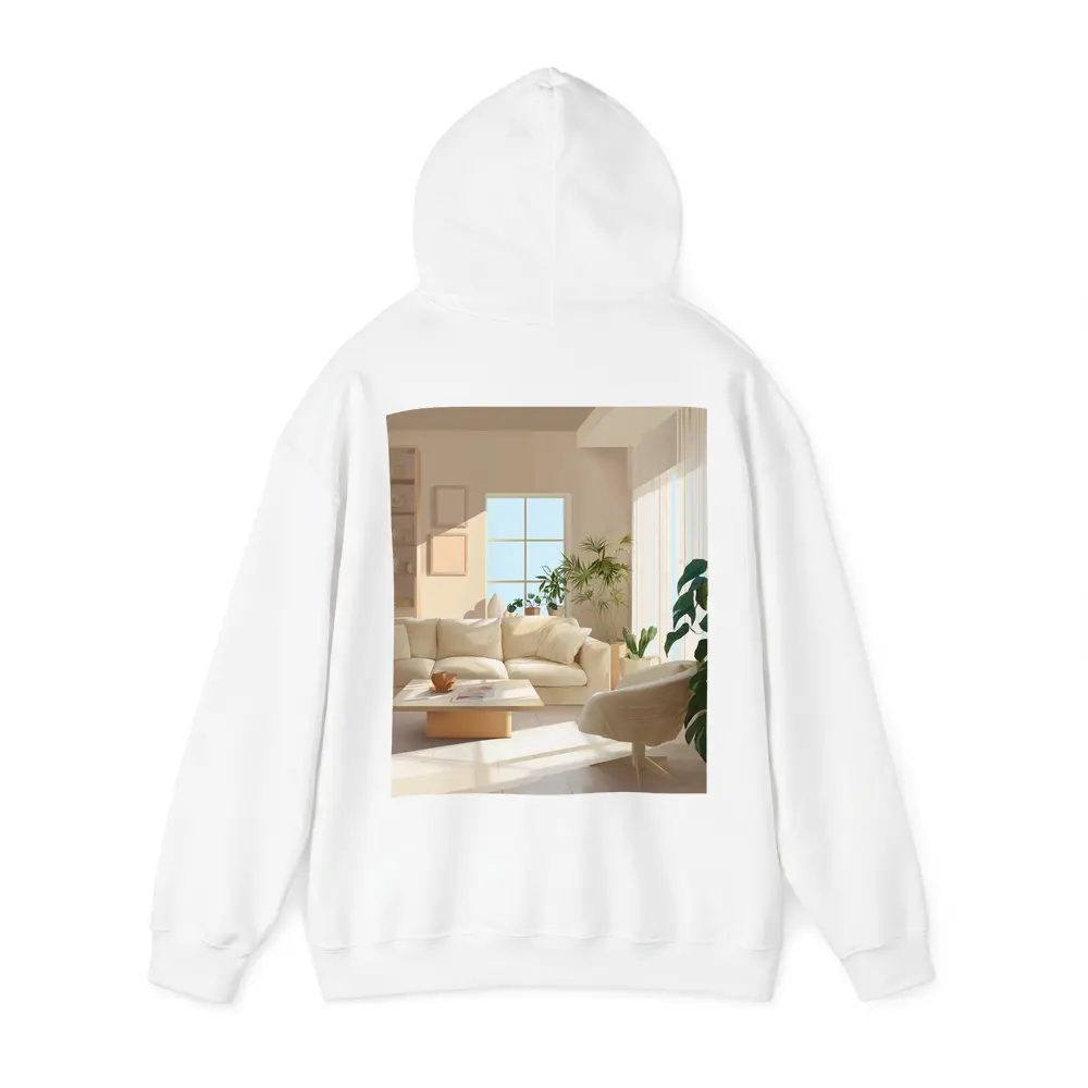 Bright Minimalist Living Room With Indoor Plants – Hoodies