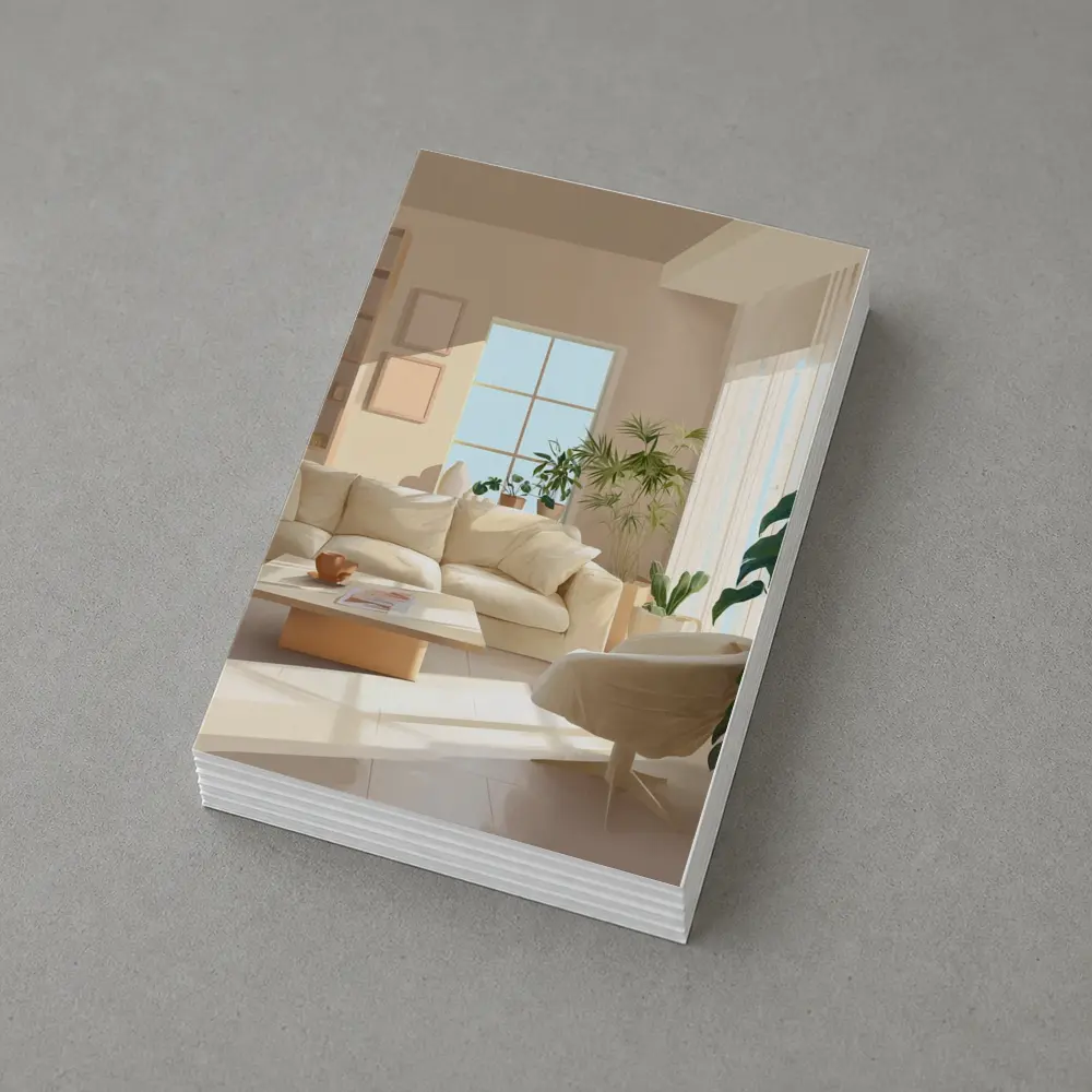 Bright Minimalist Living Room With Indoor Plants – Postcards
