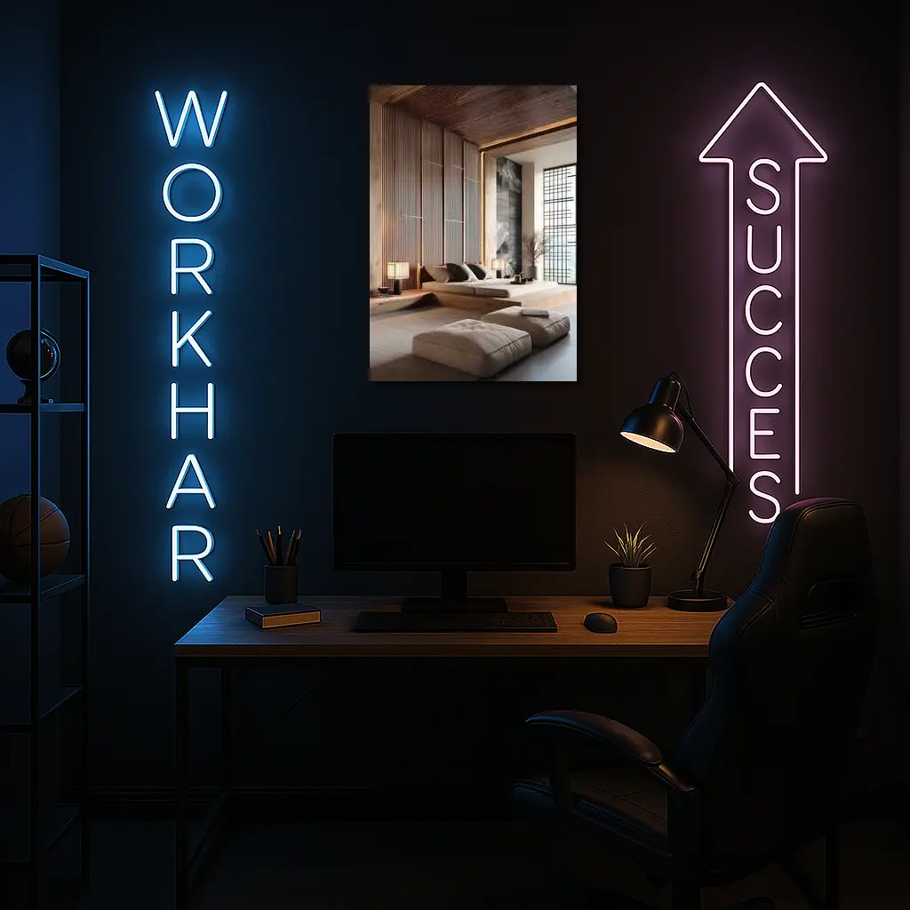 Japanese Minimal Calm Bedroom Interior Wood Design – Wall Art