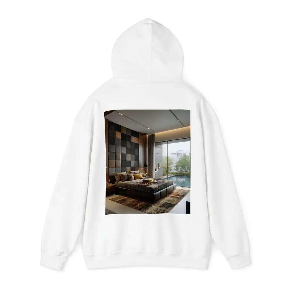 Luxury Modern Bedroom With Pool View – Hoodies