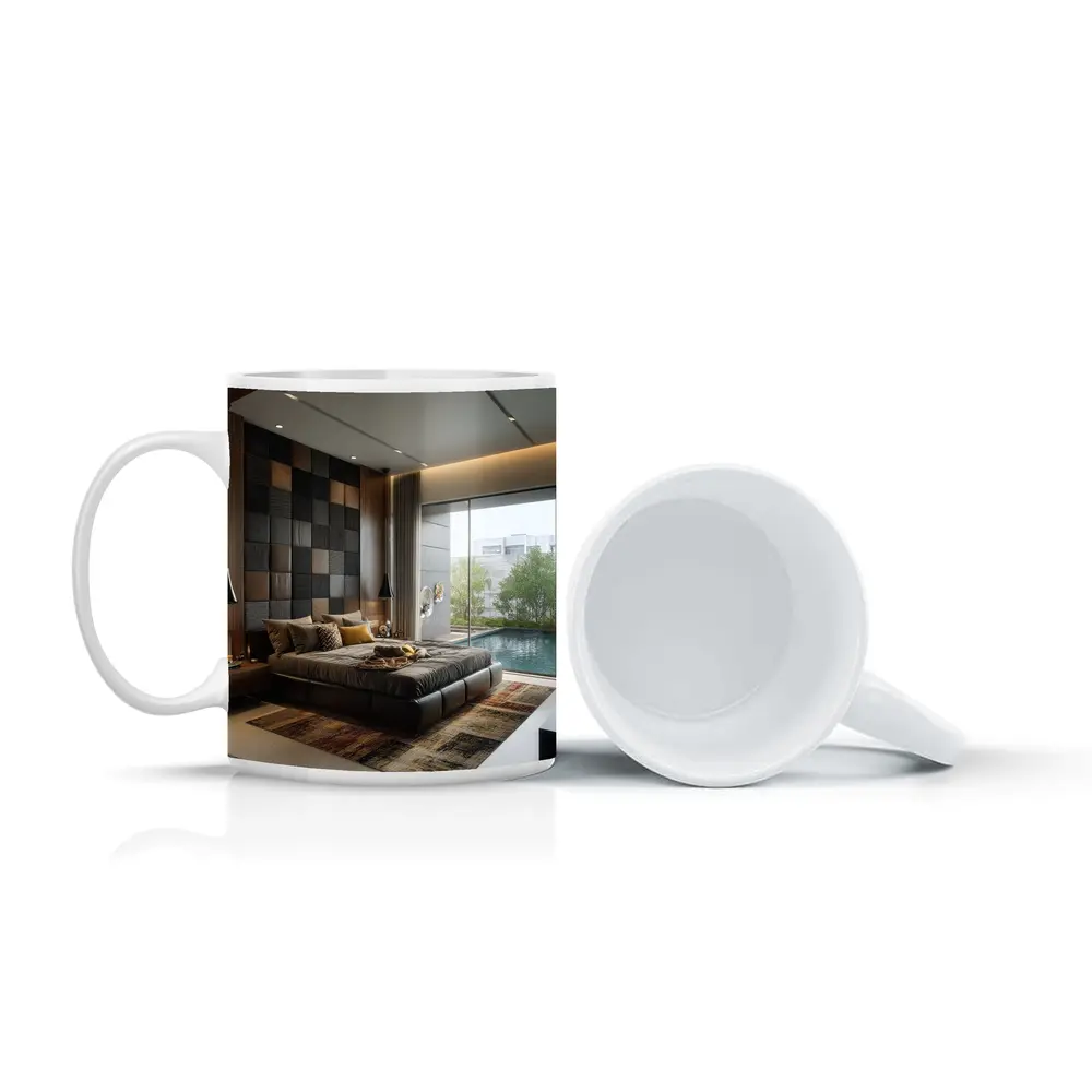 Luxury Modern Bedroom With Pool View – Mugs