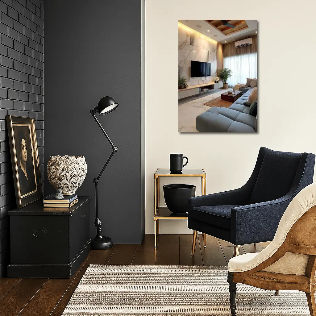 Modern Living Room Marble Wall Interior Design – Wall Art
