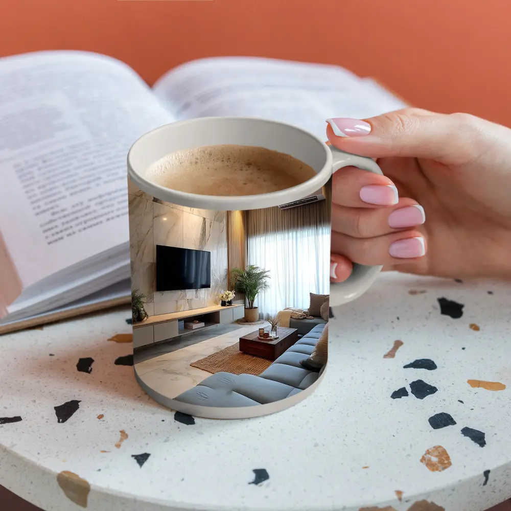 Modern Living Room Marble Wall Interior Design – Mugs
