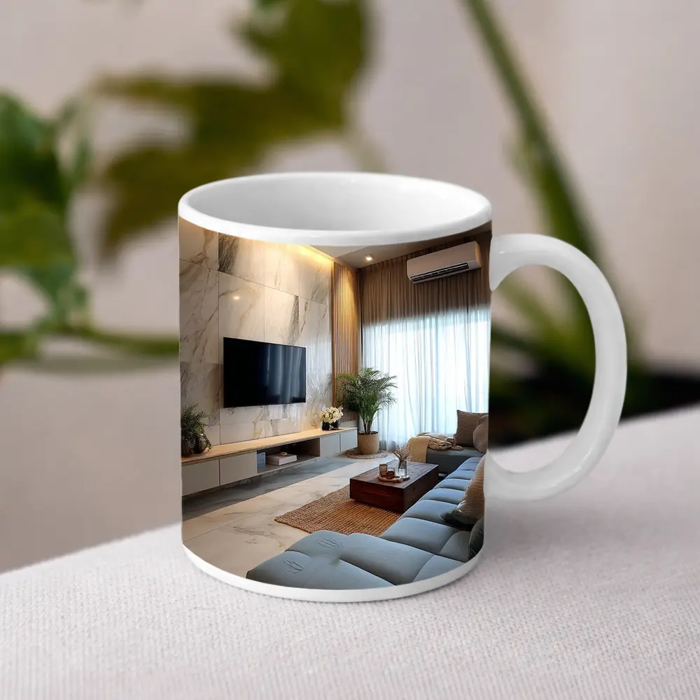 Modern Living Room Marble Wall Interior Design – Mugs