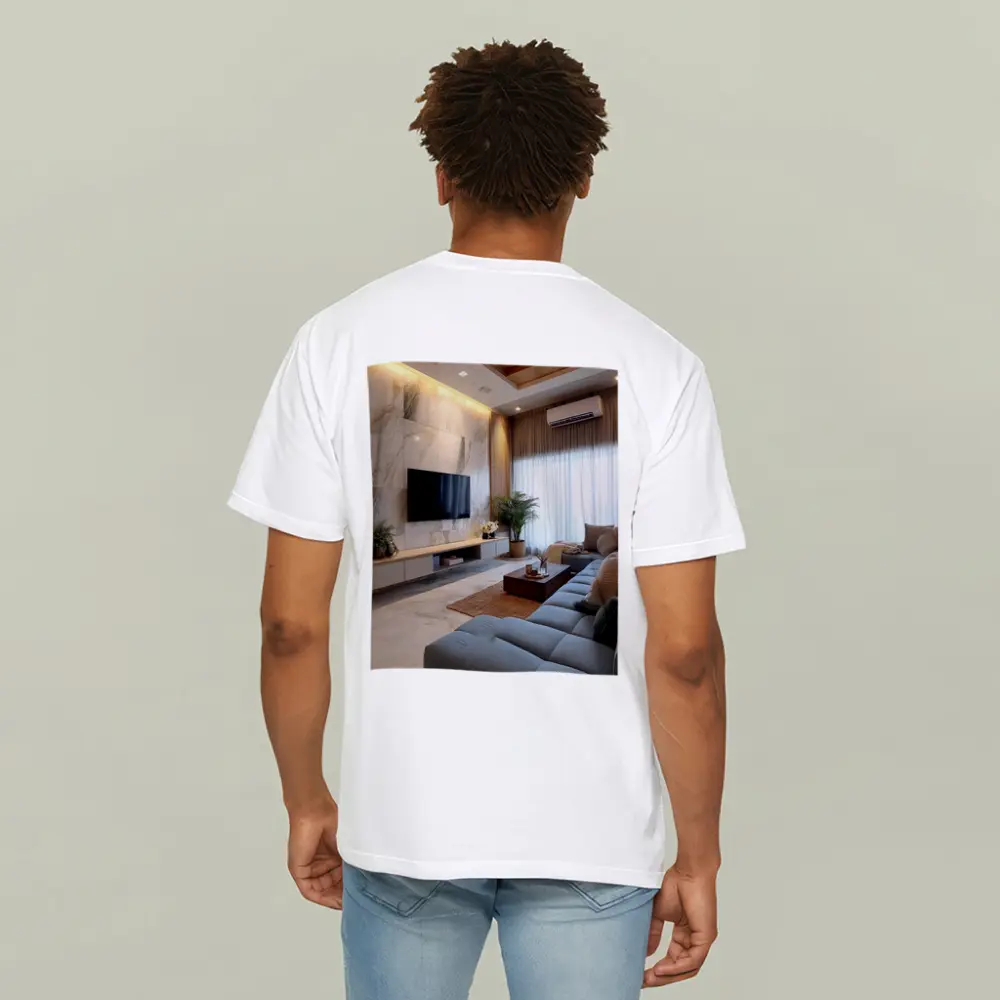Modern Living Room Marble Wall Interior Design – T-Shirts