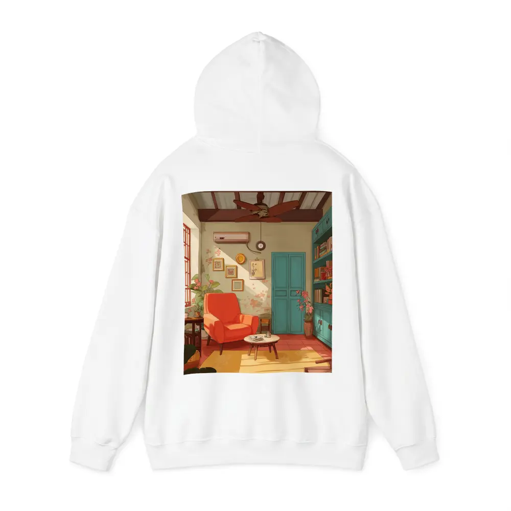 Cozy Retro Living Room Interior Illustration Art – Hoodies