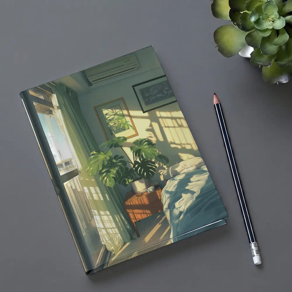 Anime Bedroom Morning Light Monstera Plant – Notebooks