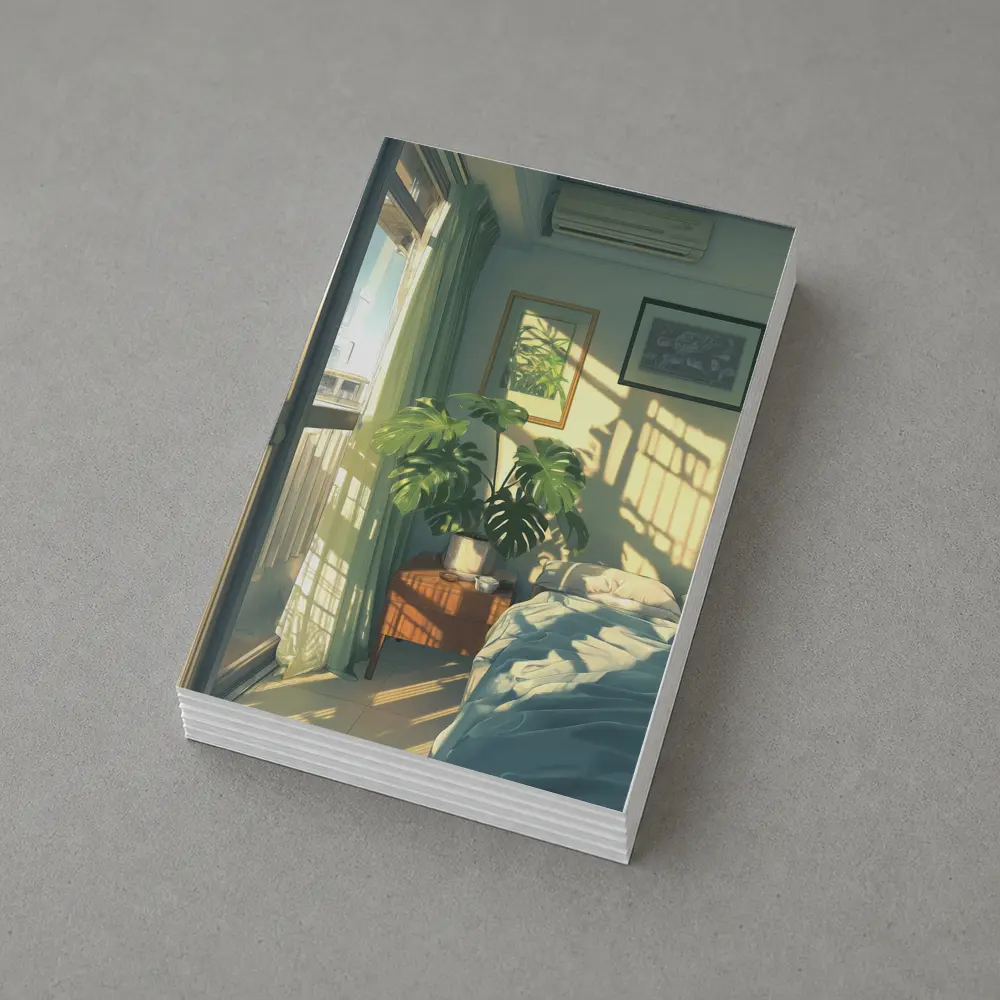 Anime Bedroom Morning Light Monstera Plant – Postcards