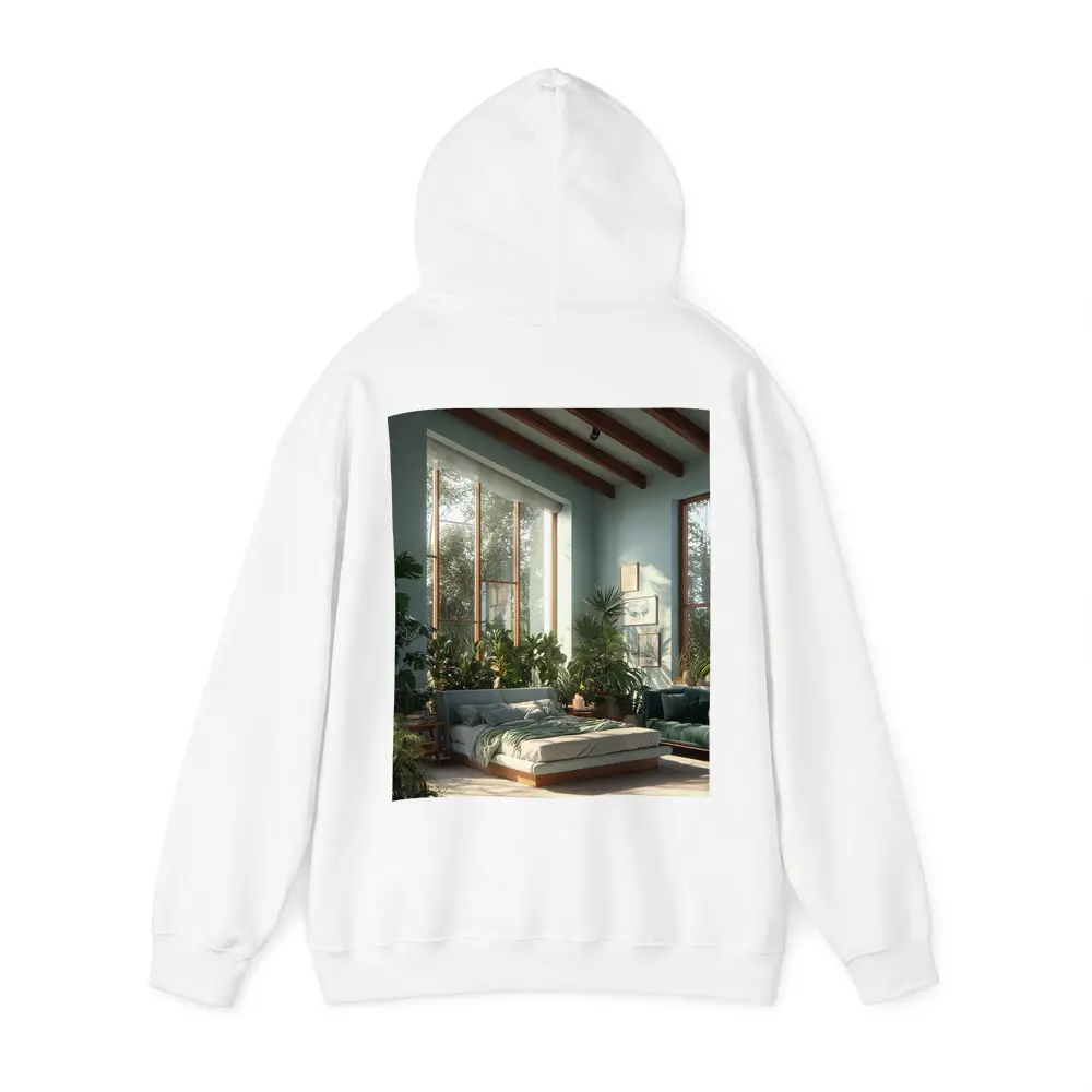 Boho Bedroom Green Plants Natural Light – Hoodies