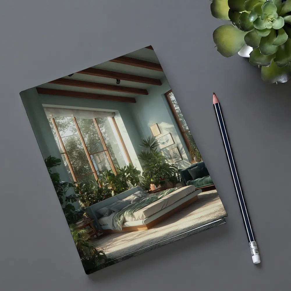 Boho Bedroom Green Plants Natural Light – Notebooks