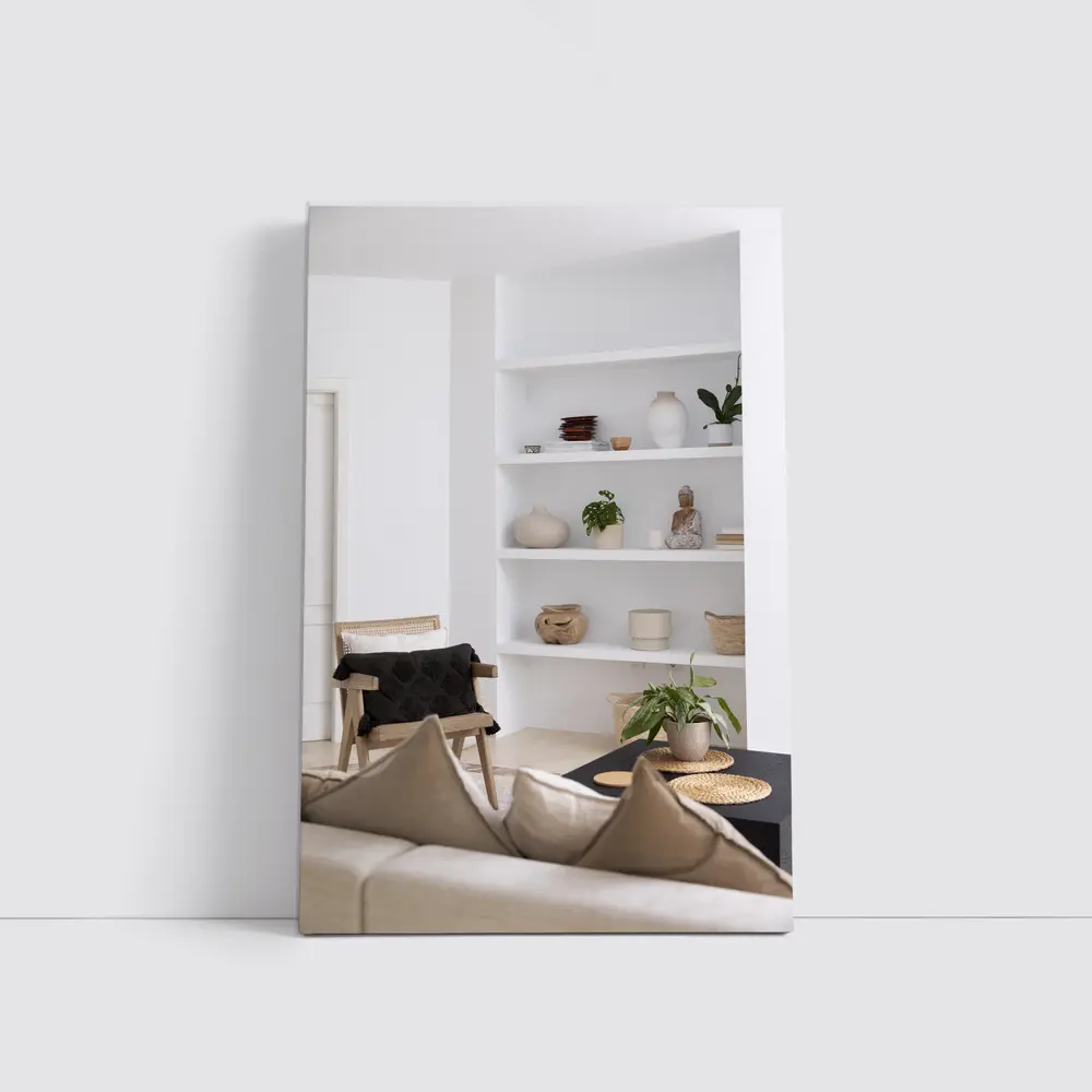 Minimal White Living Room Shelves Boho Decor – Wall Art
