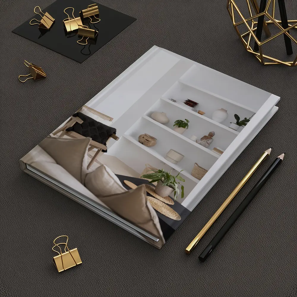 Minimal White Living Room Shelves Boho Decor – Notebooks