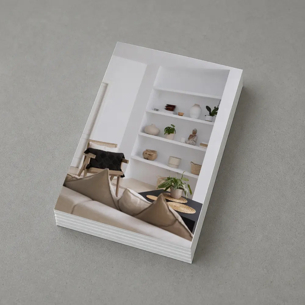 Minimal White Living Room Shelves Boho Decor – Postcards