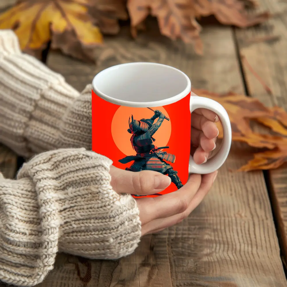 Samurai Warrior Sword Strike Red Sun – Mugs