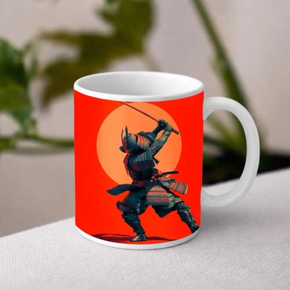 Samurai Warrior Sword Strike Red Sun – Mugs