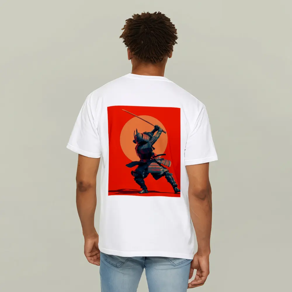 Samurai Warrior Sword Strike Red Sun – T-Shirts