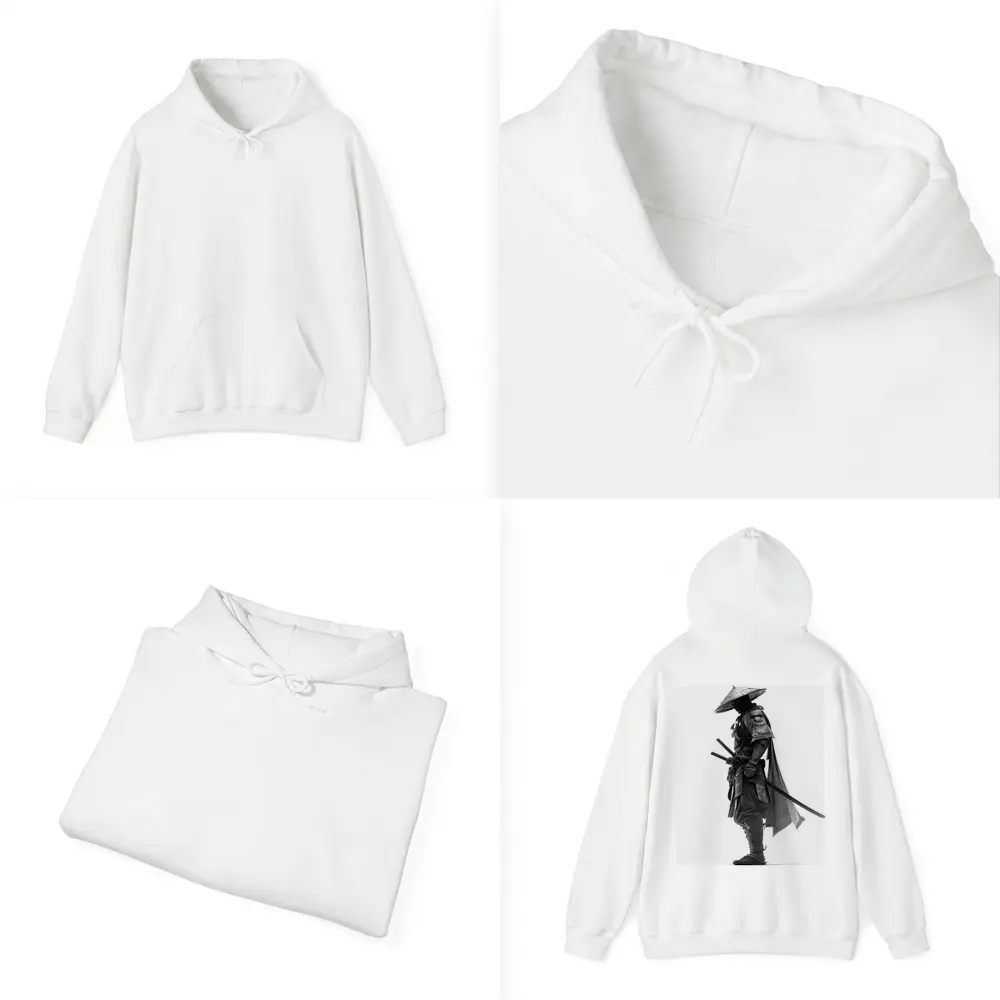 Black and White Samurai Warrior with Katana – Hoodies
