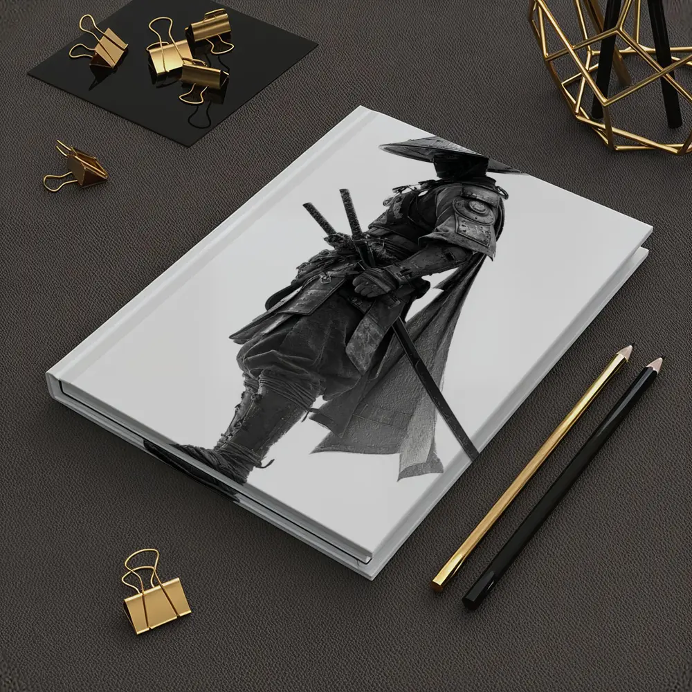 Black and White Samurai Warrior with Katana – Notebooks