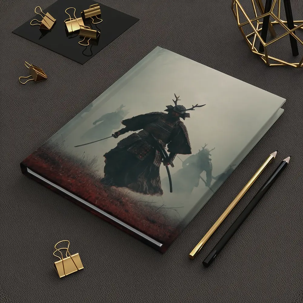 Samurai Warrior Walking Through Misty Battlefield – Notebooks