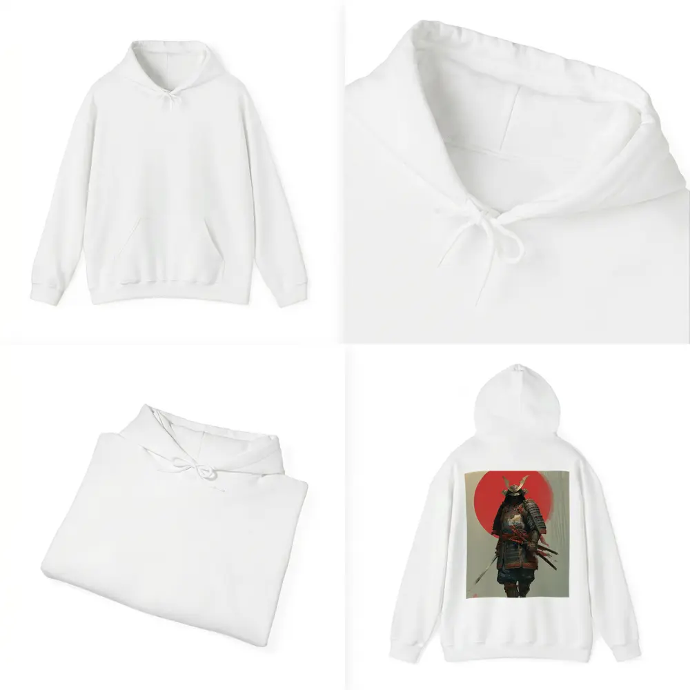 Samurai Warrior Red Sun Misty Forest – Hoodies