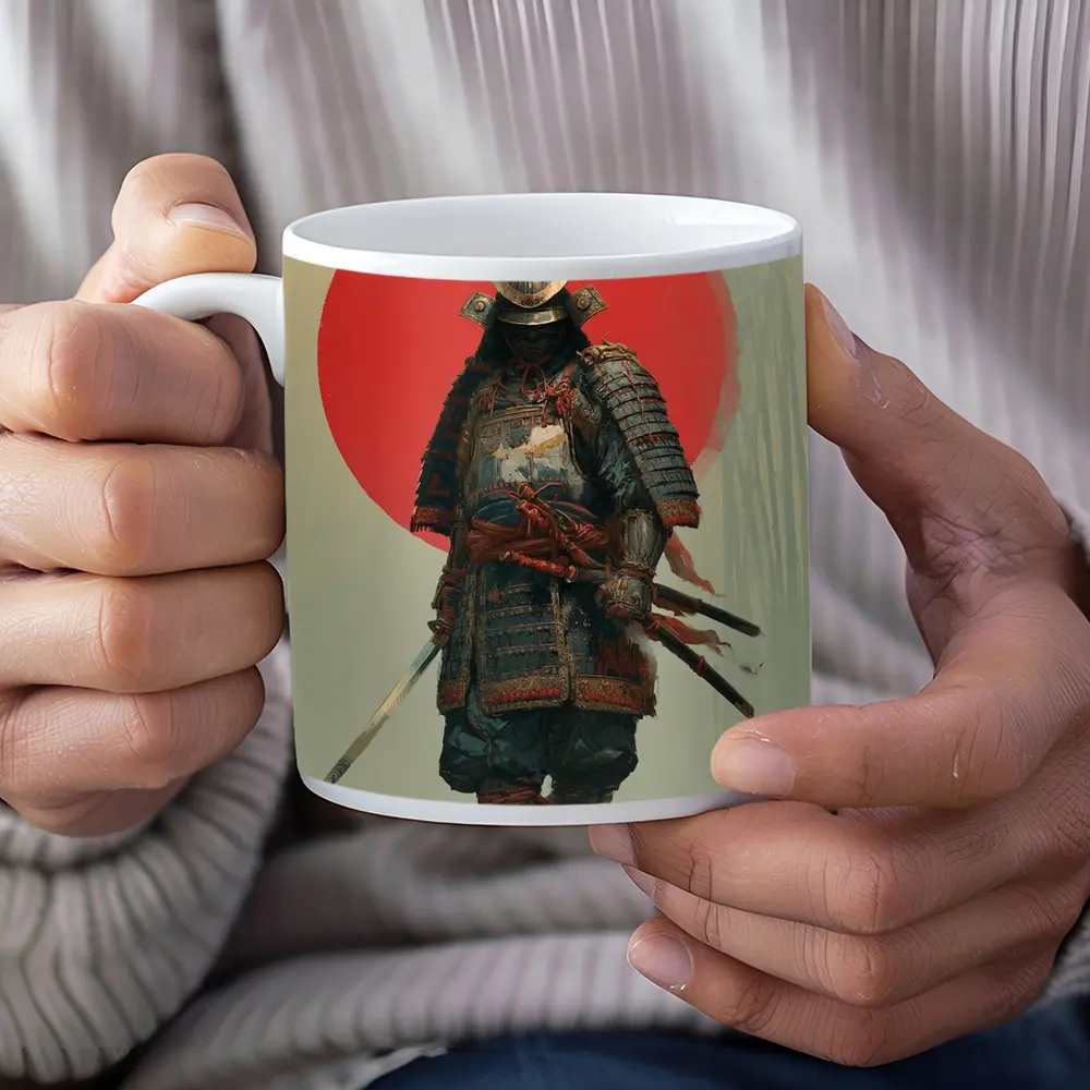 Samurai Warrior Red Sun Misty Forest – Mugs