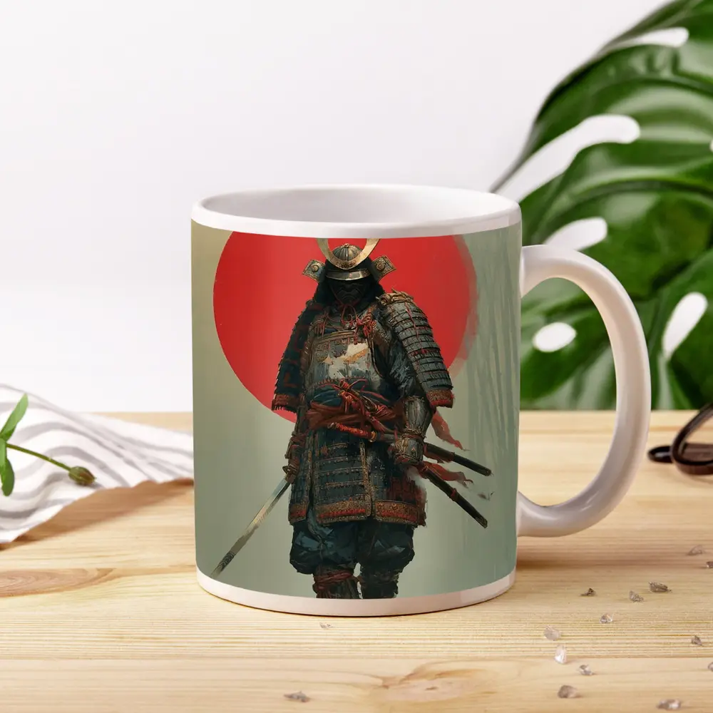 Samurai Warrior Red Sun Misty Forest – Mugs
