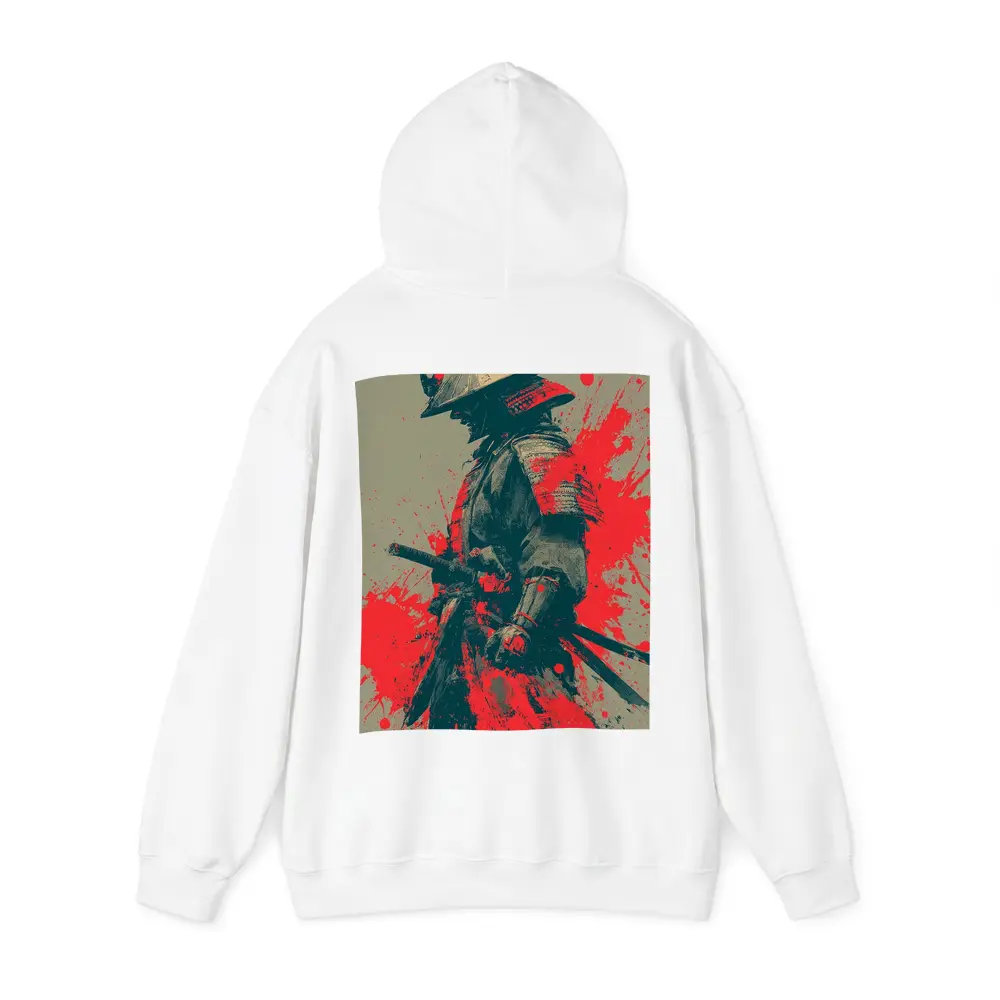 Samurai Warrior Red Ink Splash Art – Hoodies