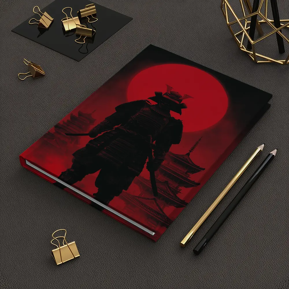 Samurai Warrior Red Moon Pagoda Night – Notebooks