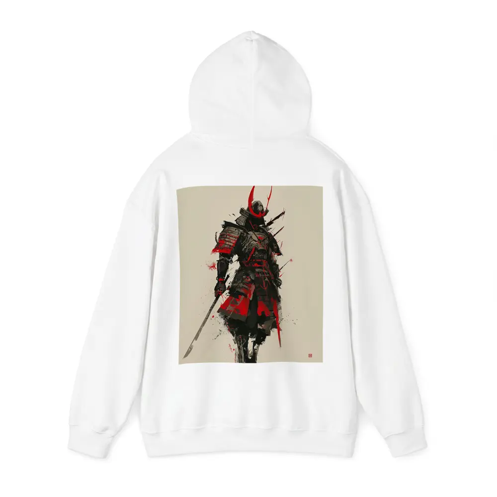 Dark Samurai Warrior Red Ink Art – Hoodies