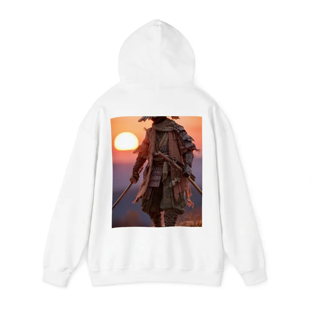 Lone Samurai Warrior Standing at Sunset – Hoodies