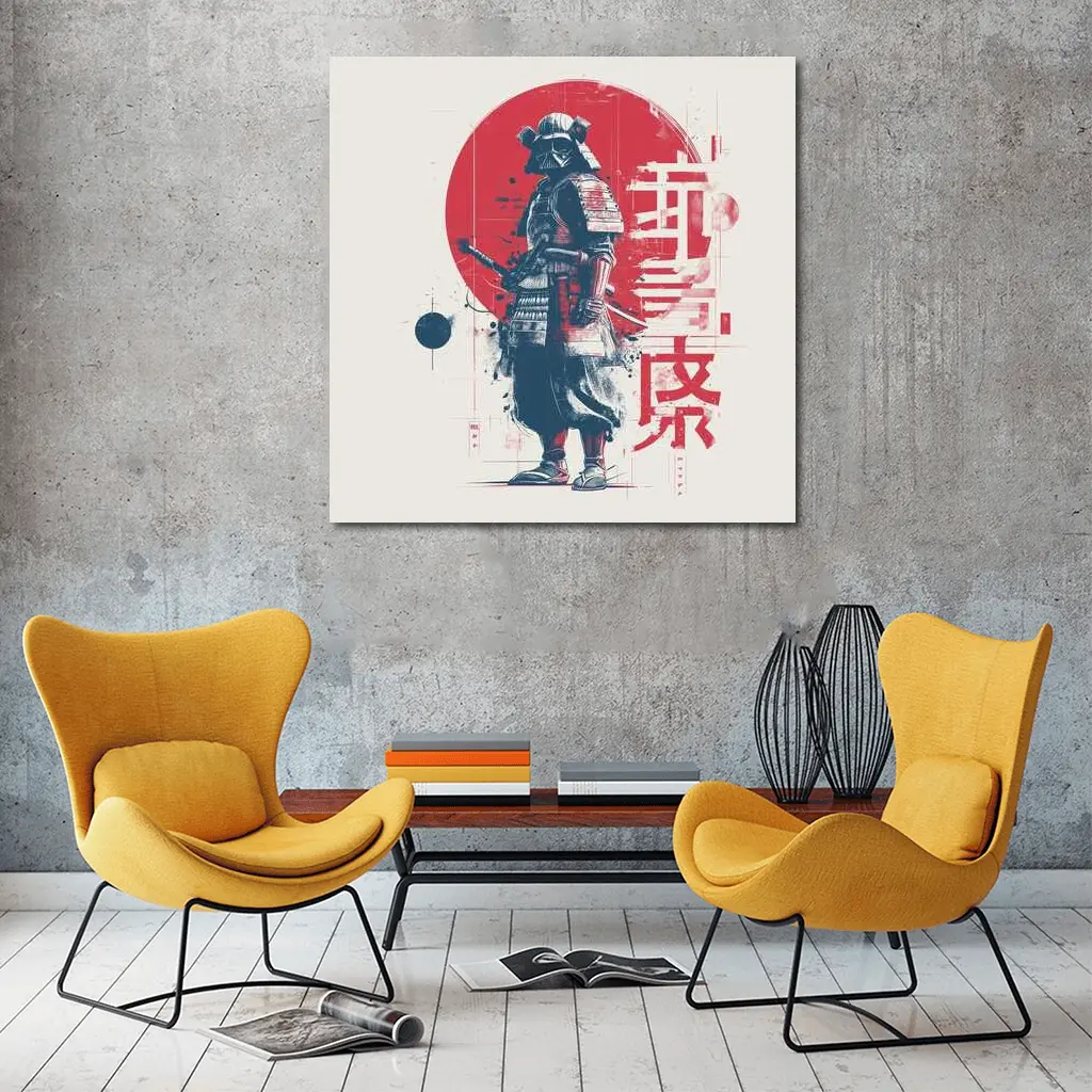 Darth Vader Samurai Red Sun Japanese Art – Wall Art