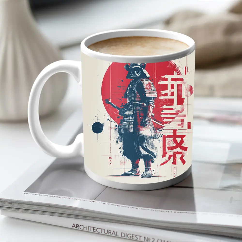 Darth Vader Samurai Red Sun Japanese Art – Mugs