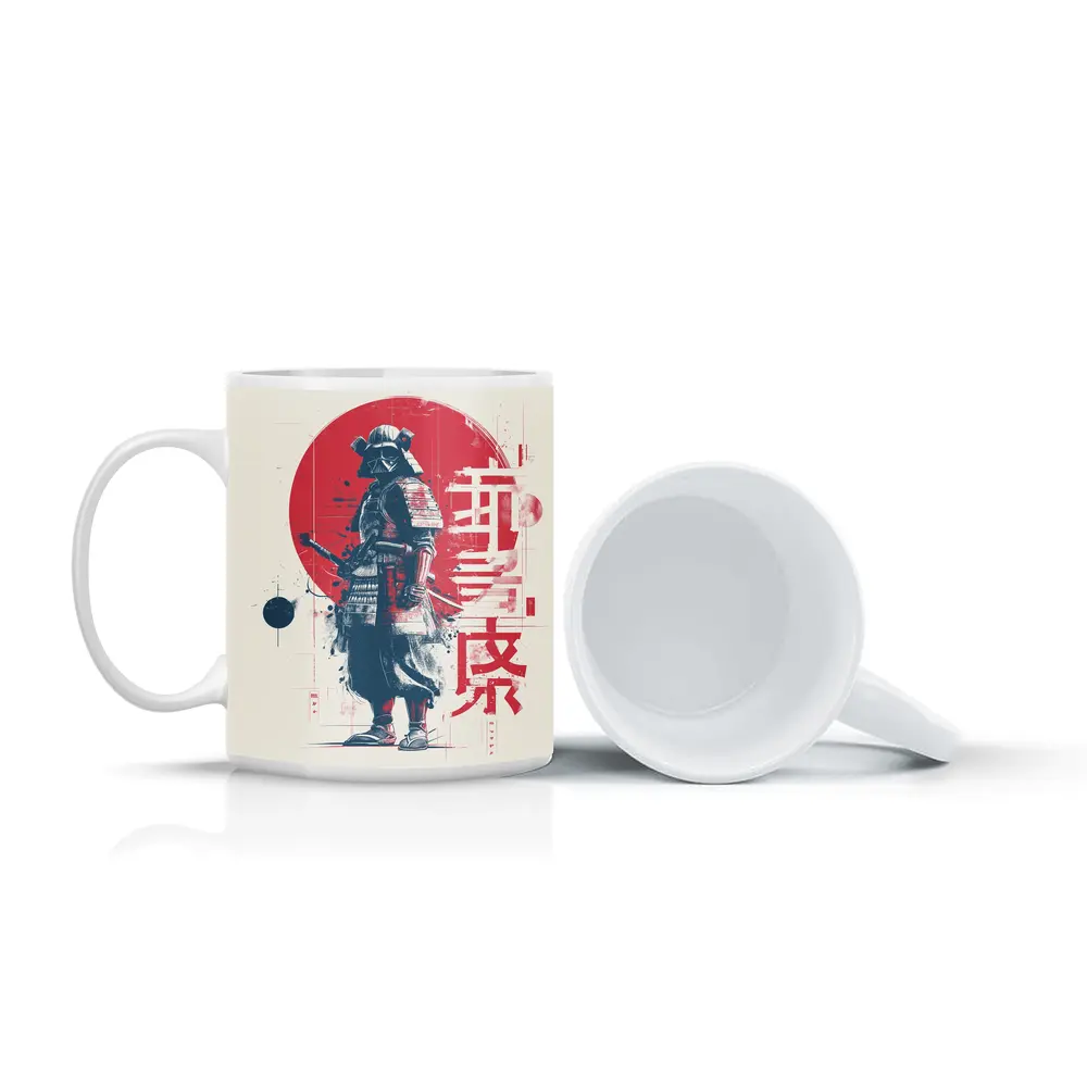 Darth Vader Samurai Red Sun Japanese Art – Mugs