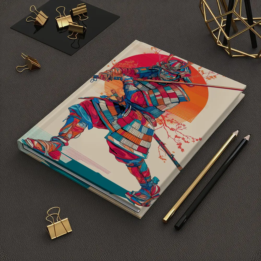 Samurai Warrior Red Sun Cherry Blossoms – Notebooks