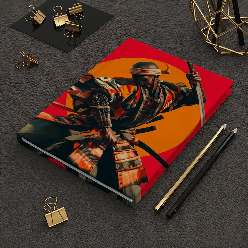 Samurai Warrior Red Sun Background Art – Notebooks