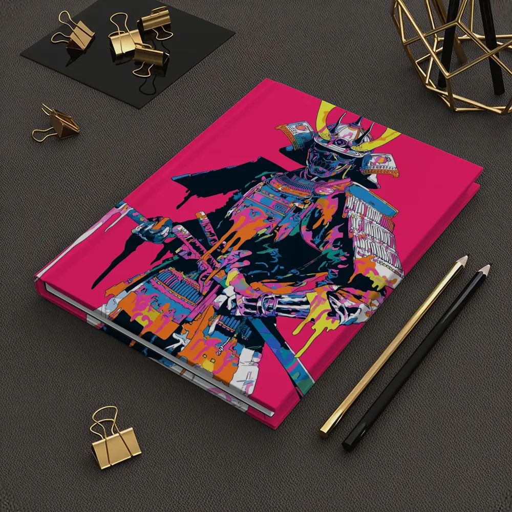 Neon Samurai Warrior Pink Pop Art – Notebooks