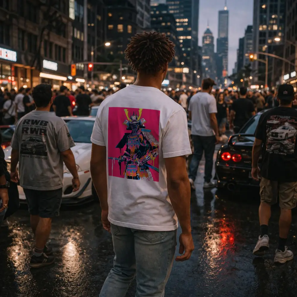 Neon Samurai Warrior Pink Pop Art – T-Shirts