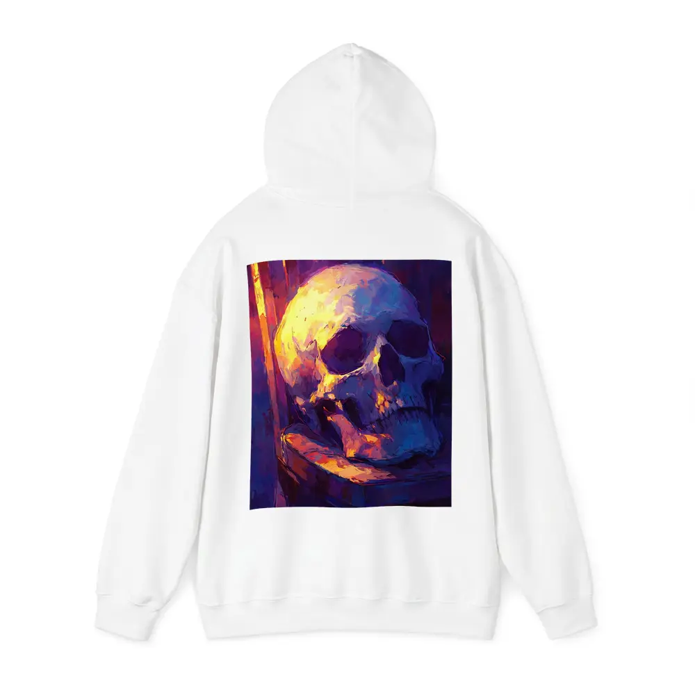 Skull Oil Painting Purple Blue Moody Light – Hoodies