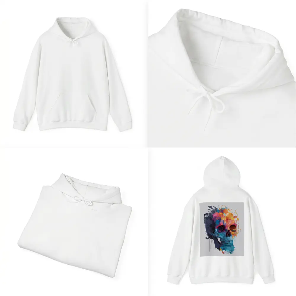 Geometric Skull Colorful Cubist Art Design – Hoodies