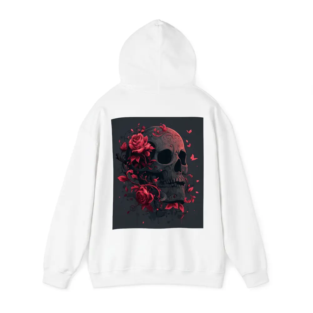 Dark Skull With Red Roses Gothic Art – Hoodies