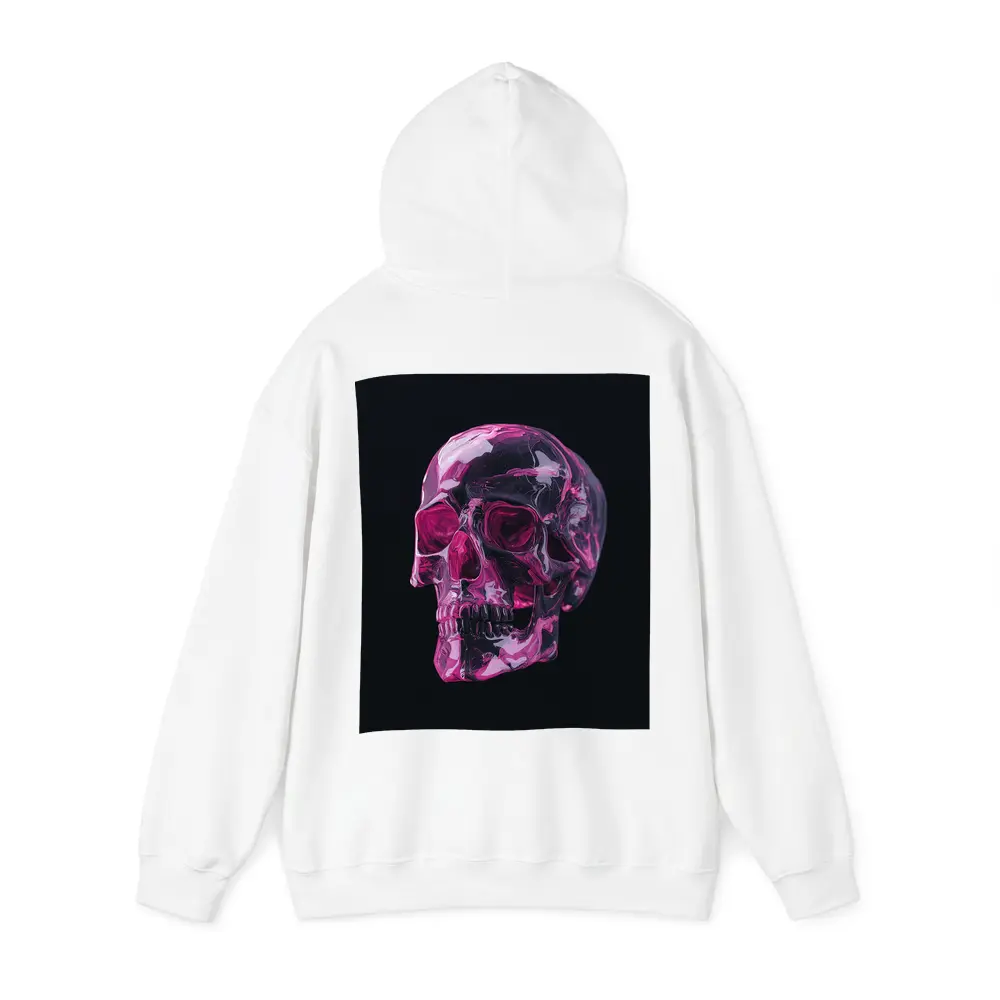 Pink Crystal Skull On Black Background – Hoodies