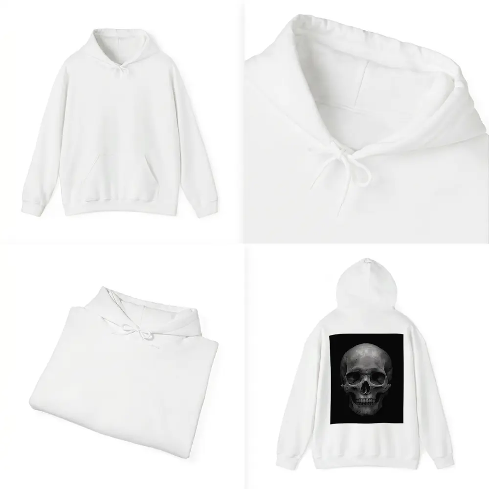 Human Skull Black Background Dark Art – Hoodies