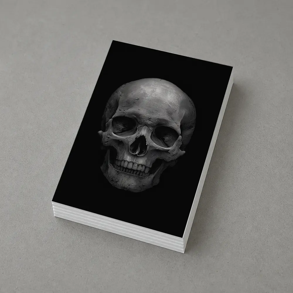 Human Skull Black Background Dark Art – Postcards