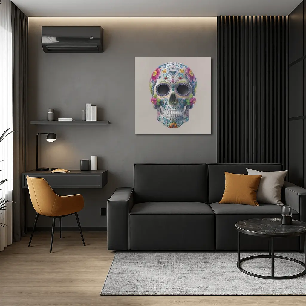 Sugar Skull Floral Day Of Dead Art – Wall Art