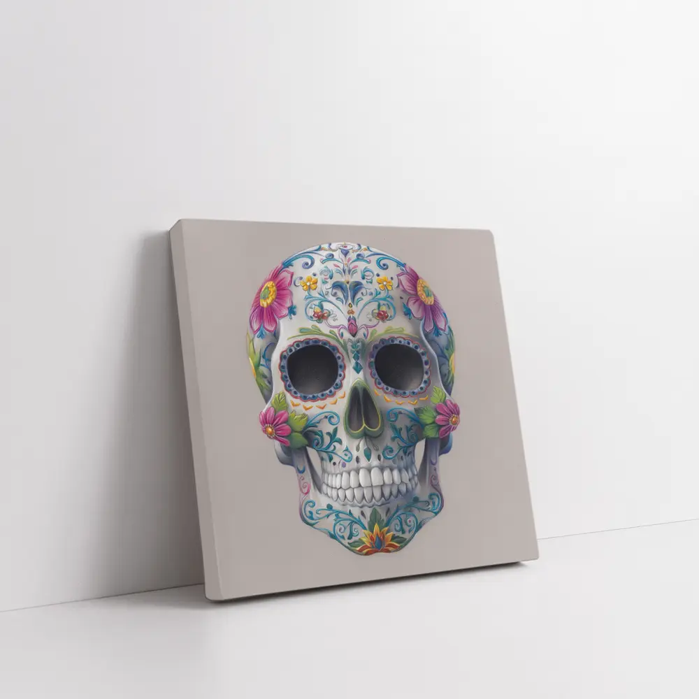Sugar Skull Floral Day Of Dead Art – Wall Art