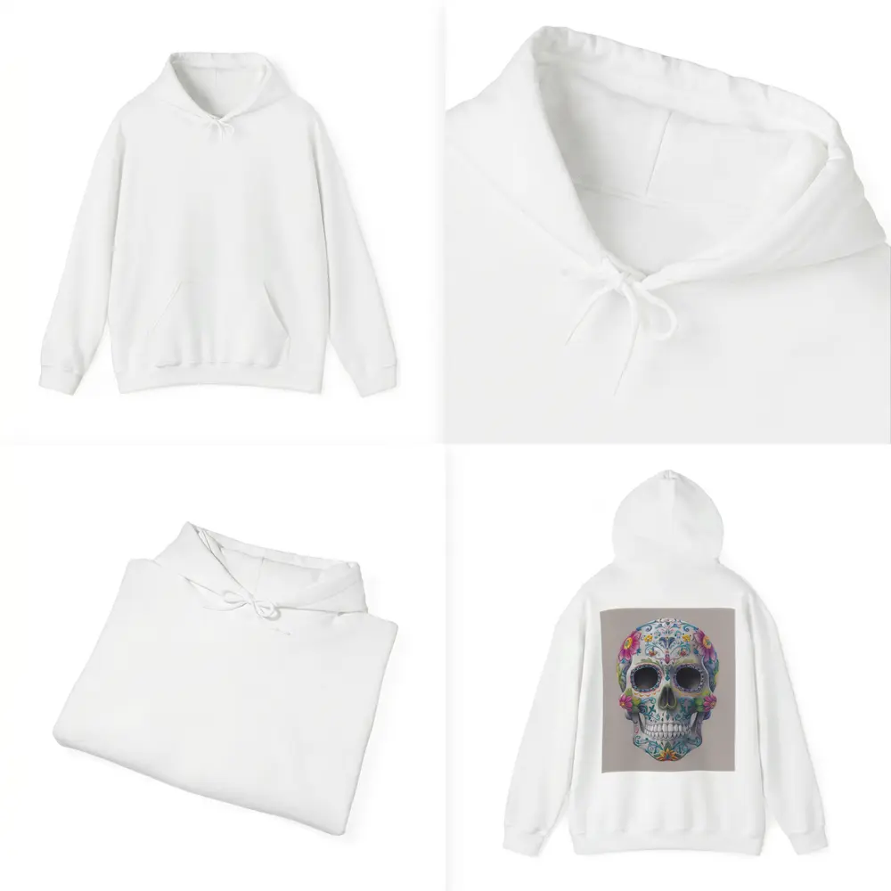 Sugar Skull Floral Day Of Dead Art – Hoodies